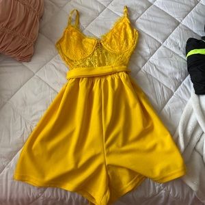 Yellow laced jumpsuit